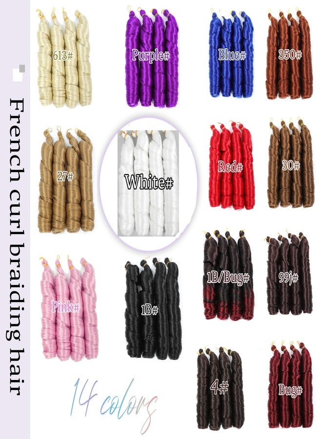 Yuriait French Curl Braiding Hair White 24 Inch Loose Wave Spiral Crochet Hair for Women Pre Stretched with Curly Ends for Box braids Boho Twist Bouncy Curls Extensions (24in, 4packs, white#) - Image 3